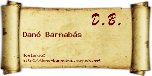 Danó Barnabás névjegykártya